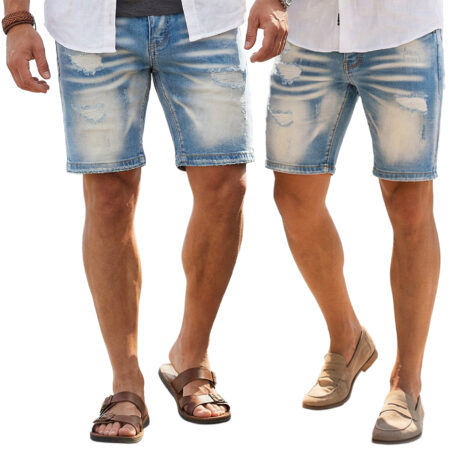 Spodenki Przecierane Poszarpane Vintage Skinny Slim Jasne Zayne Paris 001