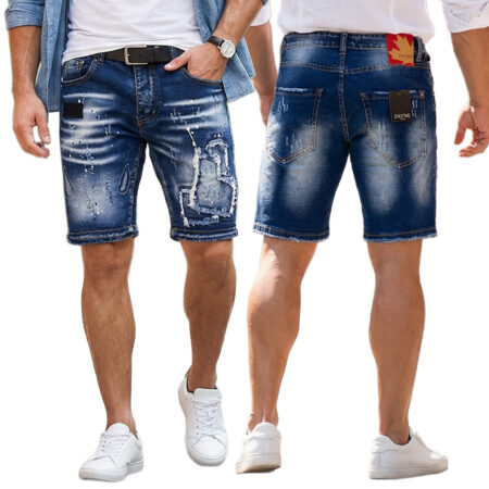 Spodenki Przecierane łaty Vintage Skinny Slim Cieniowane Zayne Paris 005