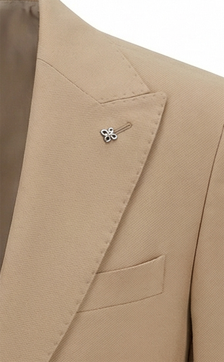 Marynarka Męska Biznesowa Klasyczna Wizytowa Elegancka Casual Bawełna Slim 30138 beige - obrazek 7