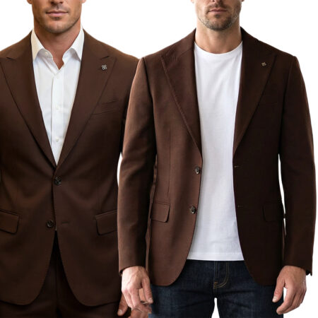 Marynarka Męska Biznesowa Klasyczna Wizytowa Elegancka Casual Bawełna Slim 30138 brown