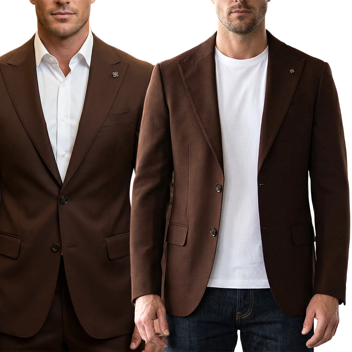 Marynarka Męska Biznesowa Klasyczna Wizytowa Elegancka Casual Bawełna Slim 30138 brown