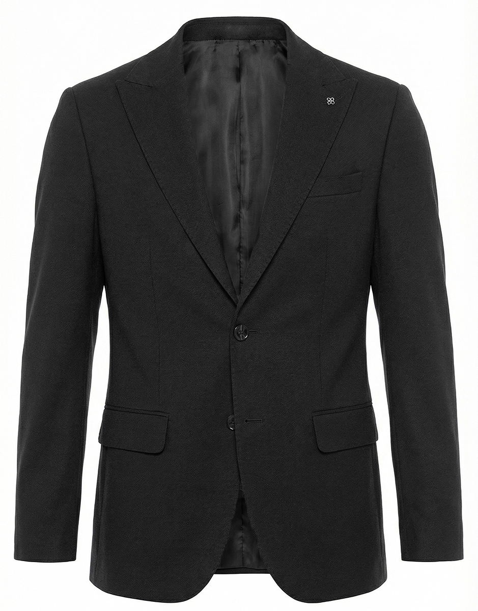 Marynarka Męska Biznesowa Klasyczna Wizytowa Elegancka Casual Bawełna Slim 30138 black - obrazek 5