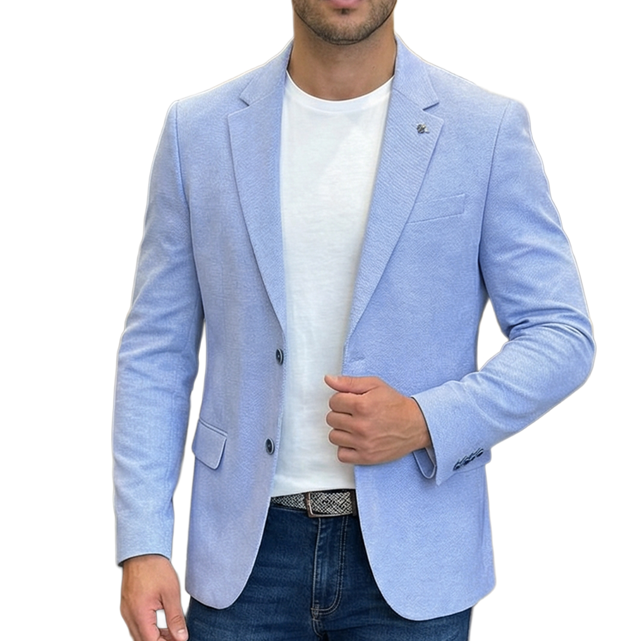 Marynarka Męska Biznesowa Klasyczna Wizytowa Elegancka Casual 3030 blue