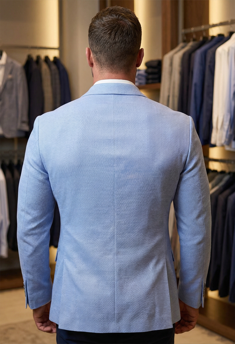 Marynarka Męska Biznesowa Klasyczna Wizytowa Elegancka Casual 3030 blue - obrazek 6