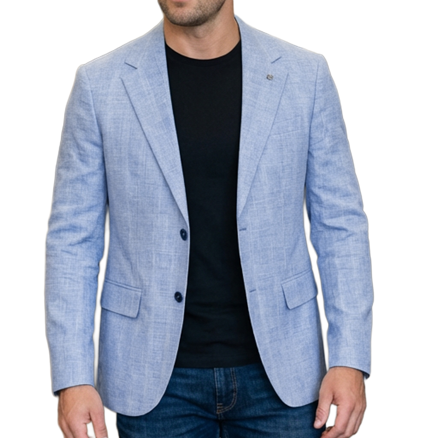 Marynarka Męska Biznesowa Klasyczna Wizytowa Elegancka Casual Kratka 3085 blue