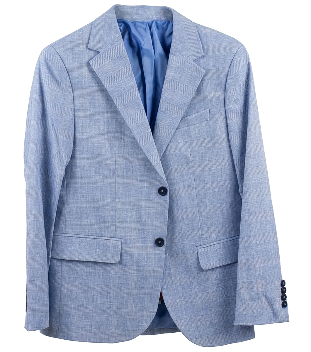 Marynarka Męska Biznesowa Klasyczna Wizytowa Elegancka Casual Kratka 3085 blue - obrazek 6