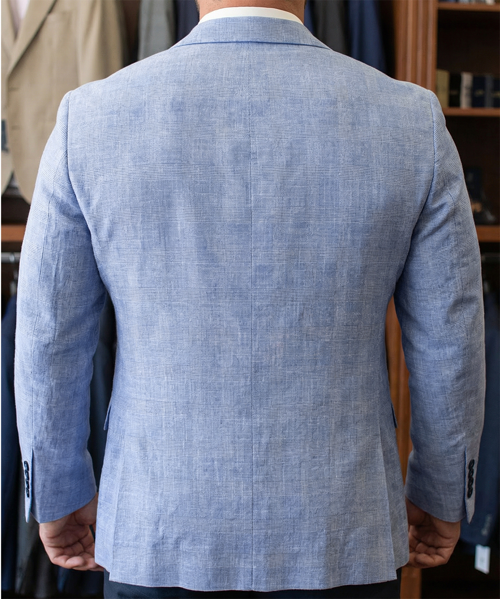 Marynarka Męska Biznesowa Klasyczna Wizytowa Elegancka Casual Kratka 3085 blue - obrazek 7