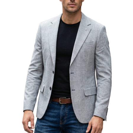 Marynarka Męska Biznesowa Klasyczna Wizytowa Elegancka Casual Kratka 3085 grey