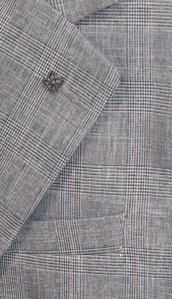 Marynarka Męska Biznesowa Klasyczna Wizytowa Elegancka Casual Kratka 3085 grey - obrazek 5