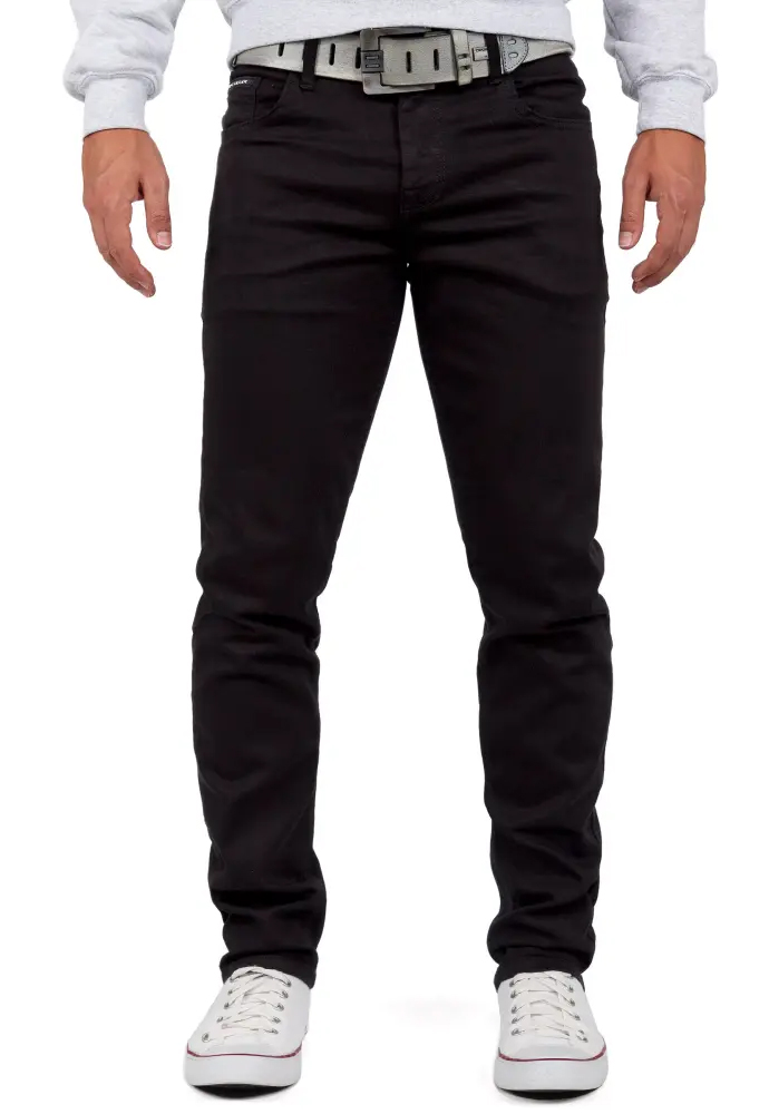Stylowe Spodnie Cipo Baxx Jeansy Slim fit Elastyczny Materiał Klasyczne cd533 - obrazek 2