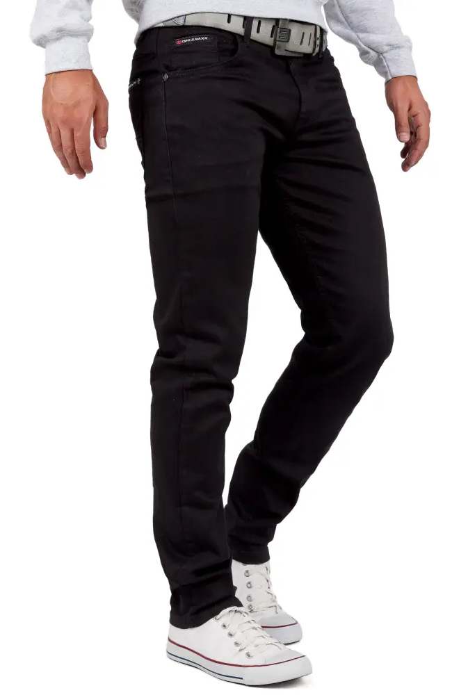 Stylowe Spodnie Cipo Baxx Jeansy Slim fit Elastyczny Materiał Klasyczne cd533 - obrazek 5