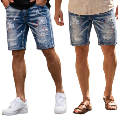 Spodenki Przecierane Mazane Vintage Skinny Slim Cieniowane Zayne Paris 010