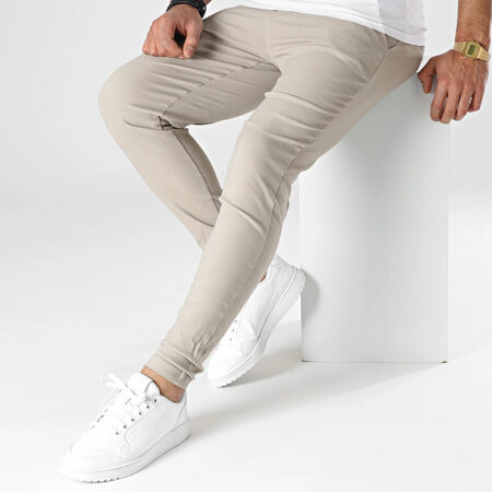 Spodnie Męskie FR Paris Casual Dopasowane Elastyczne beige