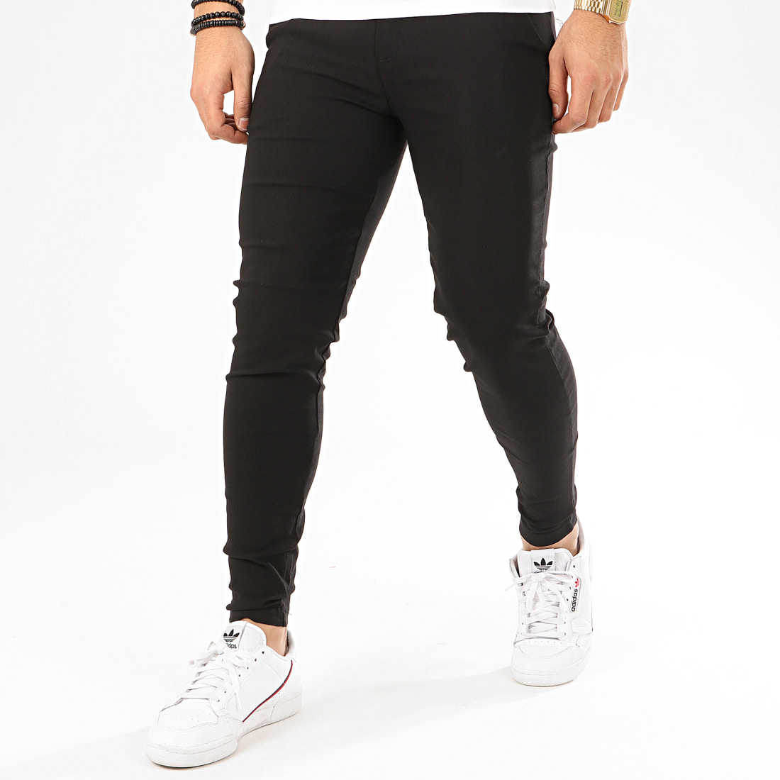Spodnie Męskie FR Paris Casual Dopasowane Elastyczne black - obrazek 2
