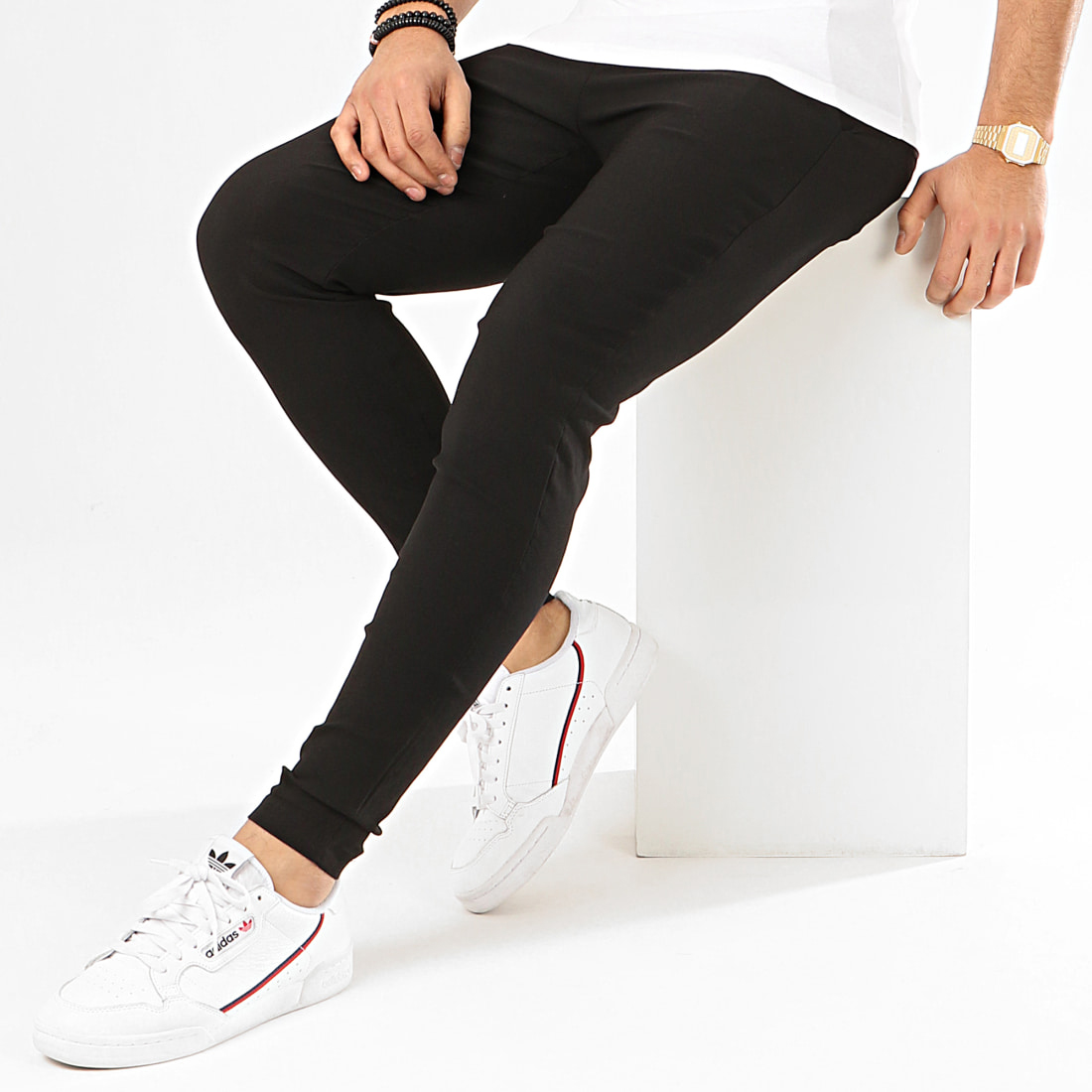 Spodnie Męskie FR Paris Casual Dopasowane Elastyczne black