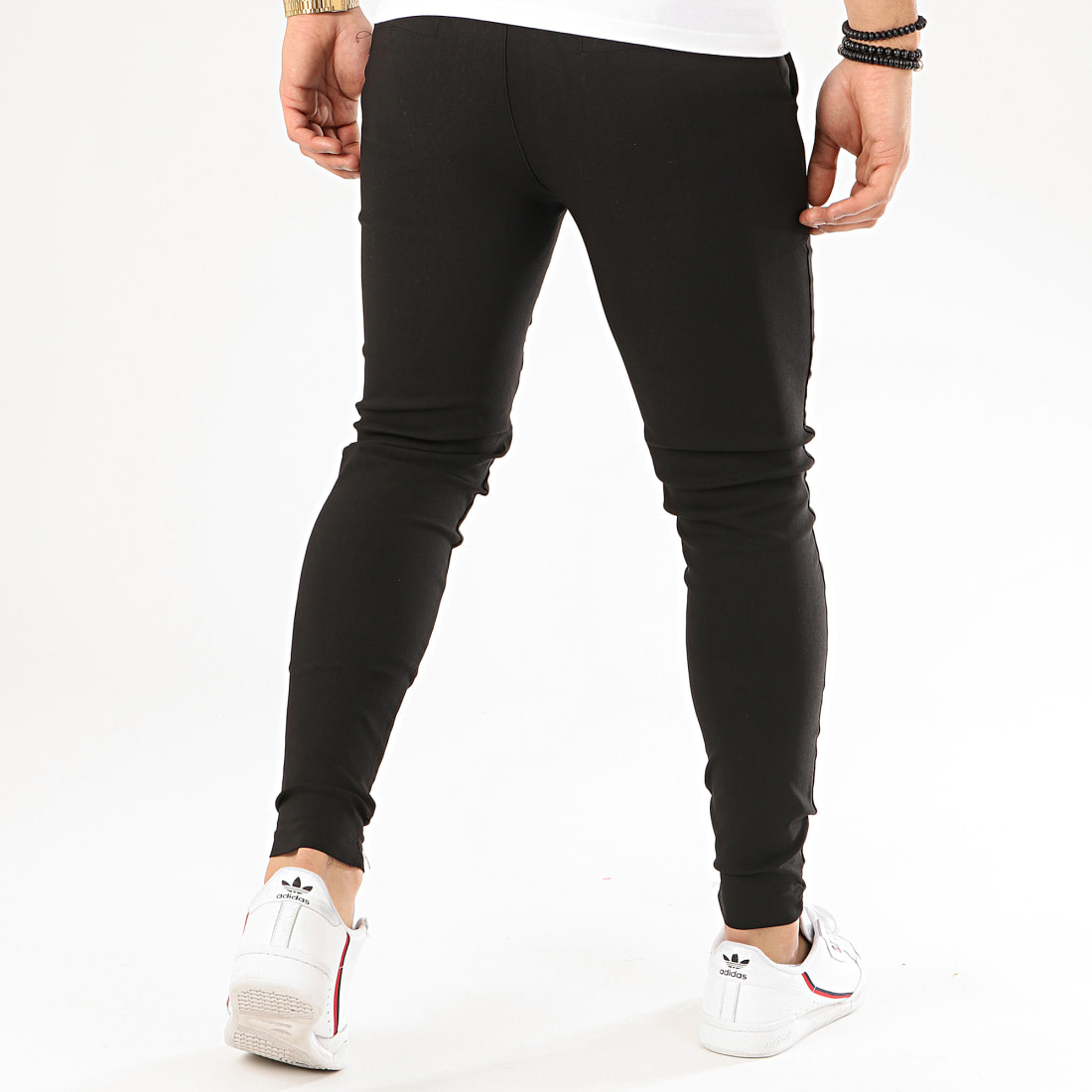 Spodnie Męskie FR Paris Casual Dopasowane Elastyczne black - obrazek 4