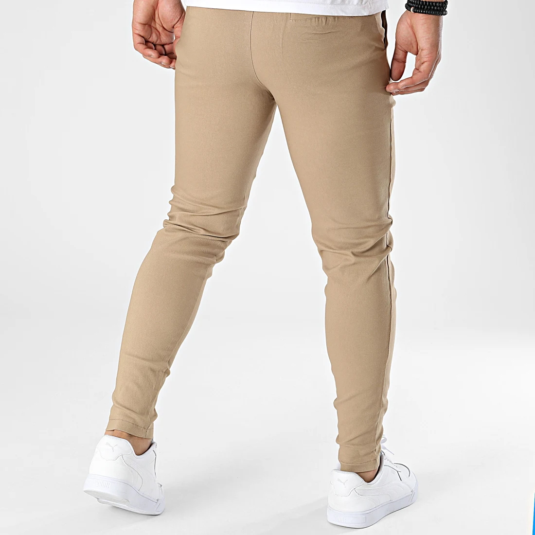 Spodnie Męskie FR Paris Casual Dopasowane Elastyczne camel - obrazek 4