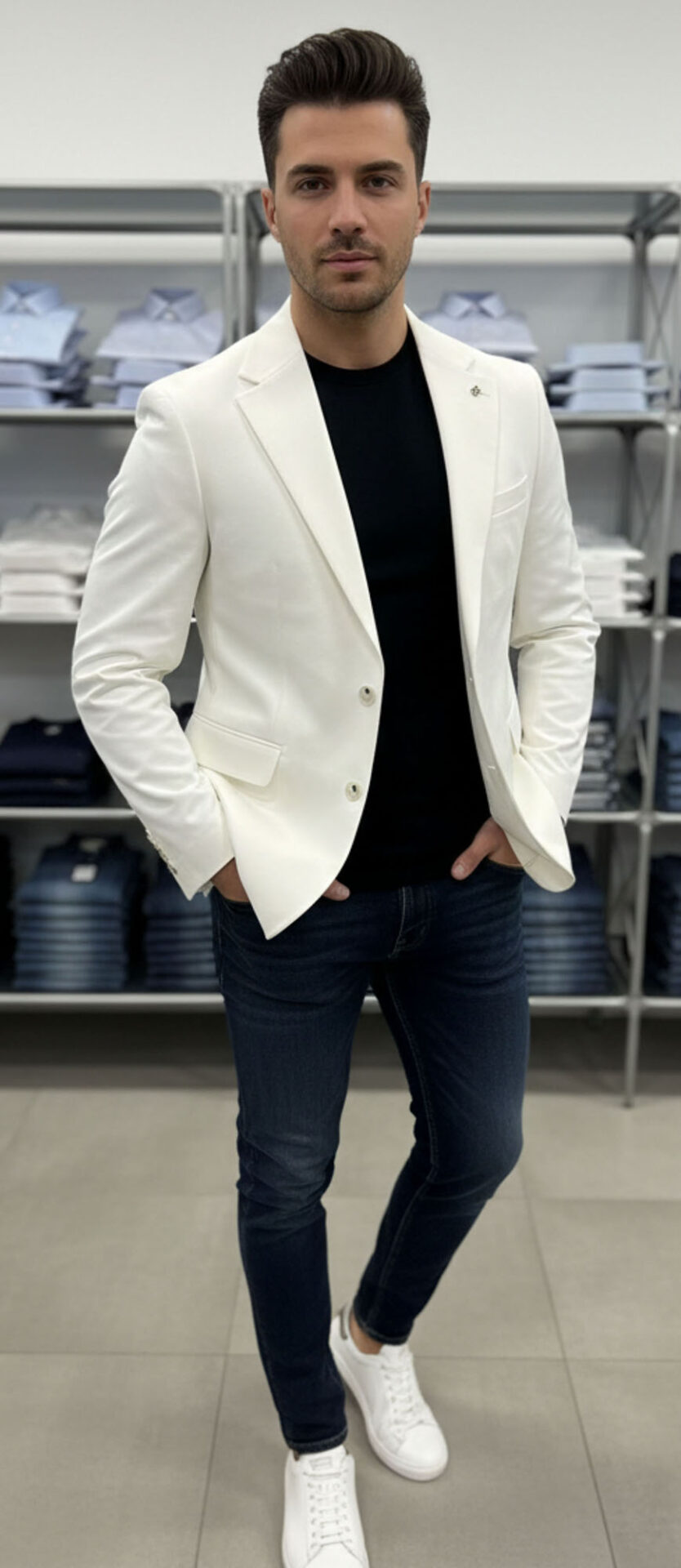 Marynarka Męska Biznesowa Klasyczna Wizytowa Elegancka Casual 30075 - obrazek 2
