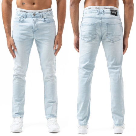 Spodnie Jeansy Przecierane Jasne Przetarcia Zwężane Slim fit Elastyczne BL209