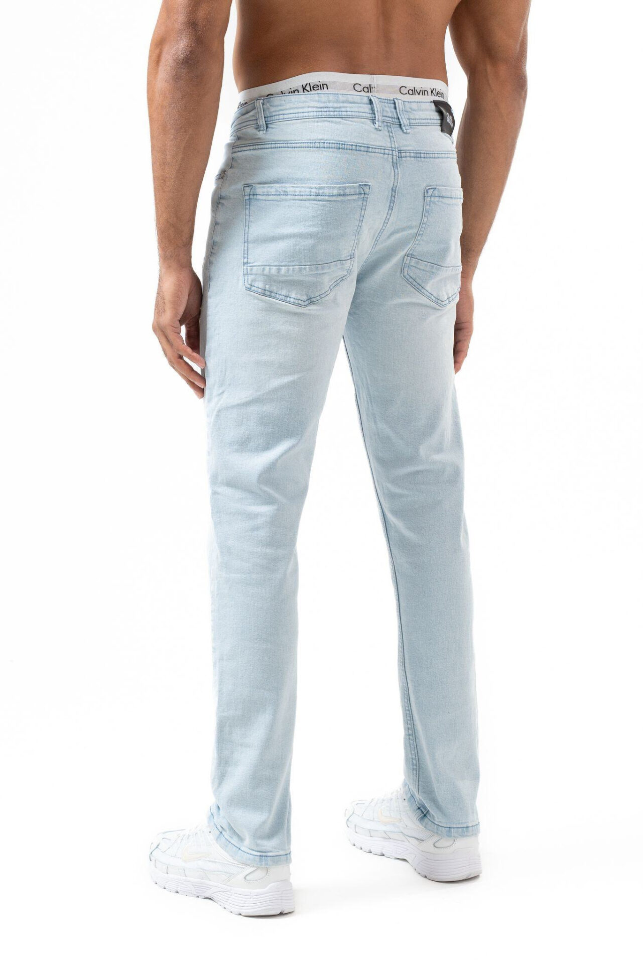 Spodnie Jeansy Przecierane Jasne Przetarcia Zwężane Slim fit Elastyczne BL209 - obrazek 5
