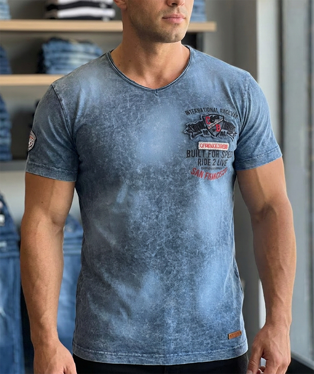 T-shirt koszulka bawełniana Cipo Baxx Męski Rock Design San Fransico Skull ct503 - obrazek 3