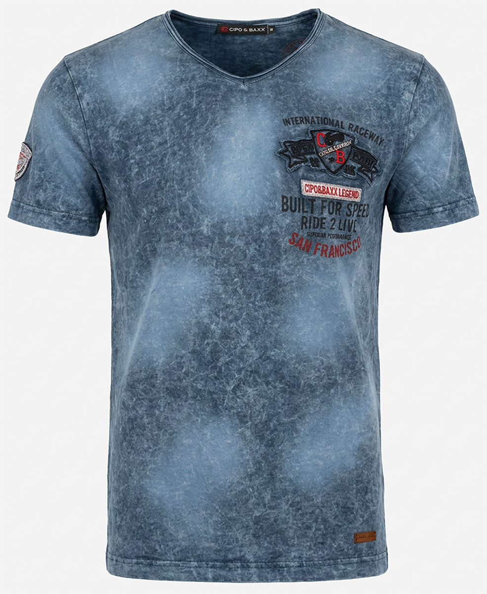 T-shirt koszulka bawełniana Cipo Baxx Męski Rock Design San Fransico Skull ct503 - obrazek 5