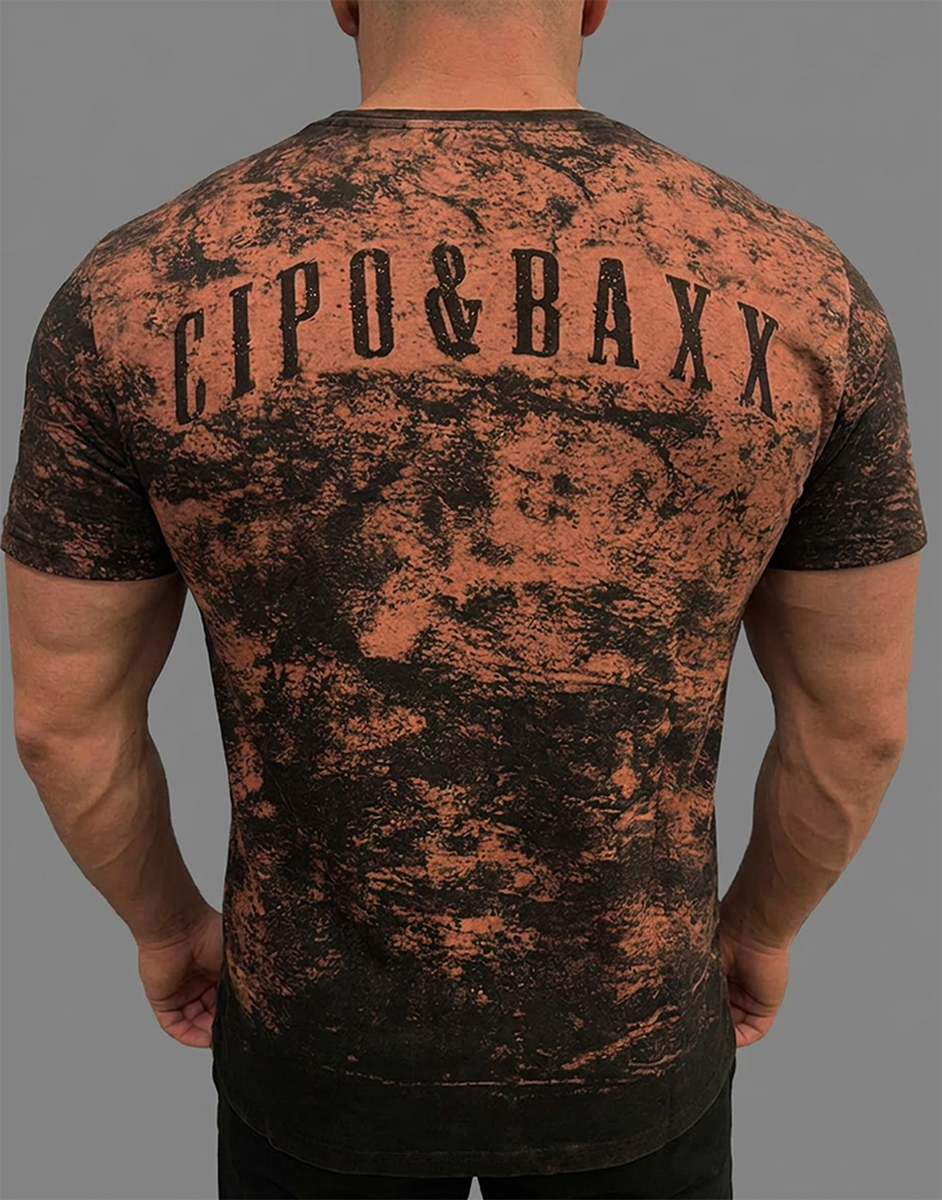 T-shirt koszulka bawełniana Cipo Baxx Męski Rock Design z motywem czaszki ct830 - obrazek 6