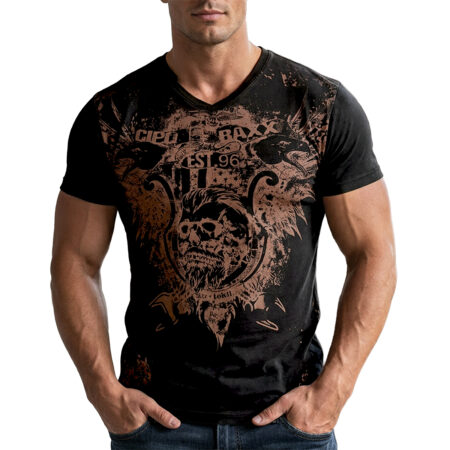 T-shirt koszulka bawełniana Cipo Baxx Męski Rock Design z motywem orła ct856