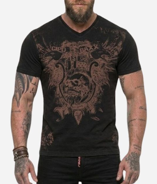 T-shirt koszulka bawełniana Cipo Baxx Męski Rock Design z motywem orła ct856 - obrazek 5
