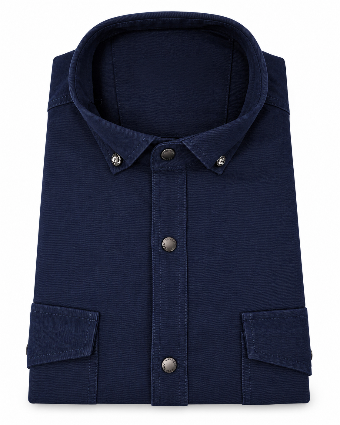 Koszula Jeansowa Męska Kieszonki Casual Codzienna Jeans Bawełna z elastanem 2079 navy - obrazek 3