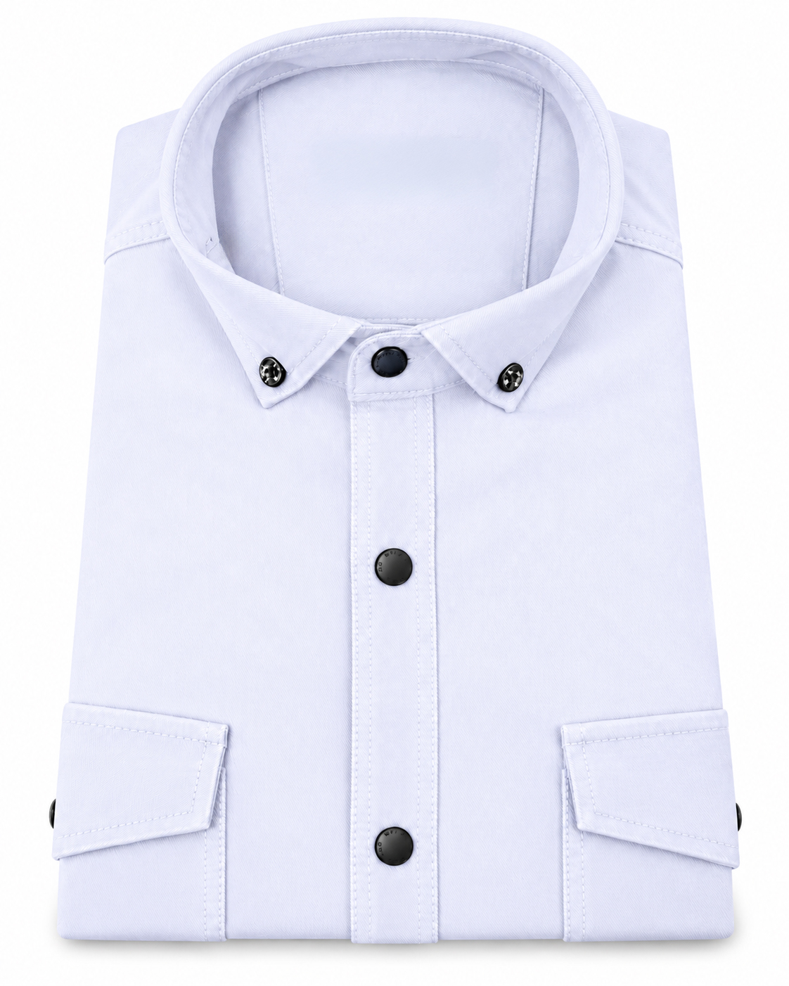 Koszula Jeansowa Męska Kieszonki Casual Codzienna Jeans Bawełna z elastanem 2079 white - obrazek 4